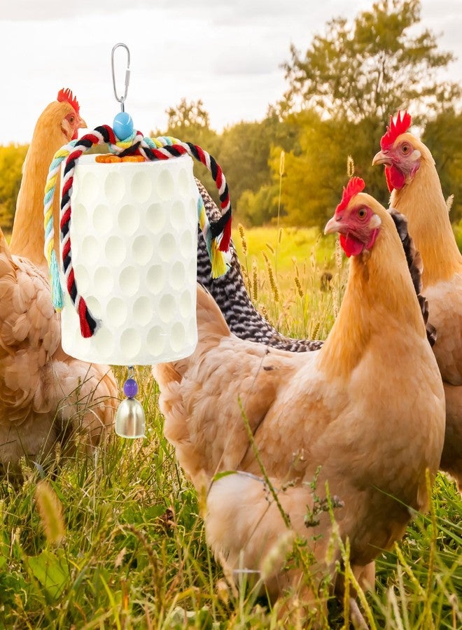 Oooct Large Chicken Chewing Toy, Chick Beak Grinding Calcium Stone with Bells, Chicken Coop Accessories, Cage Toys for Cockatiel Parakeet Parrot Budgies Rat Hamster Rabbit Bunny Green - Image 2